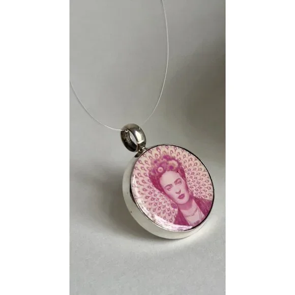 Sterling Silver Frida Kahlo Artisan Pendant - Picture 3 of 16